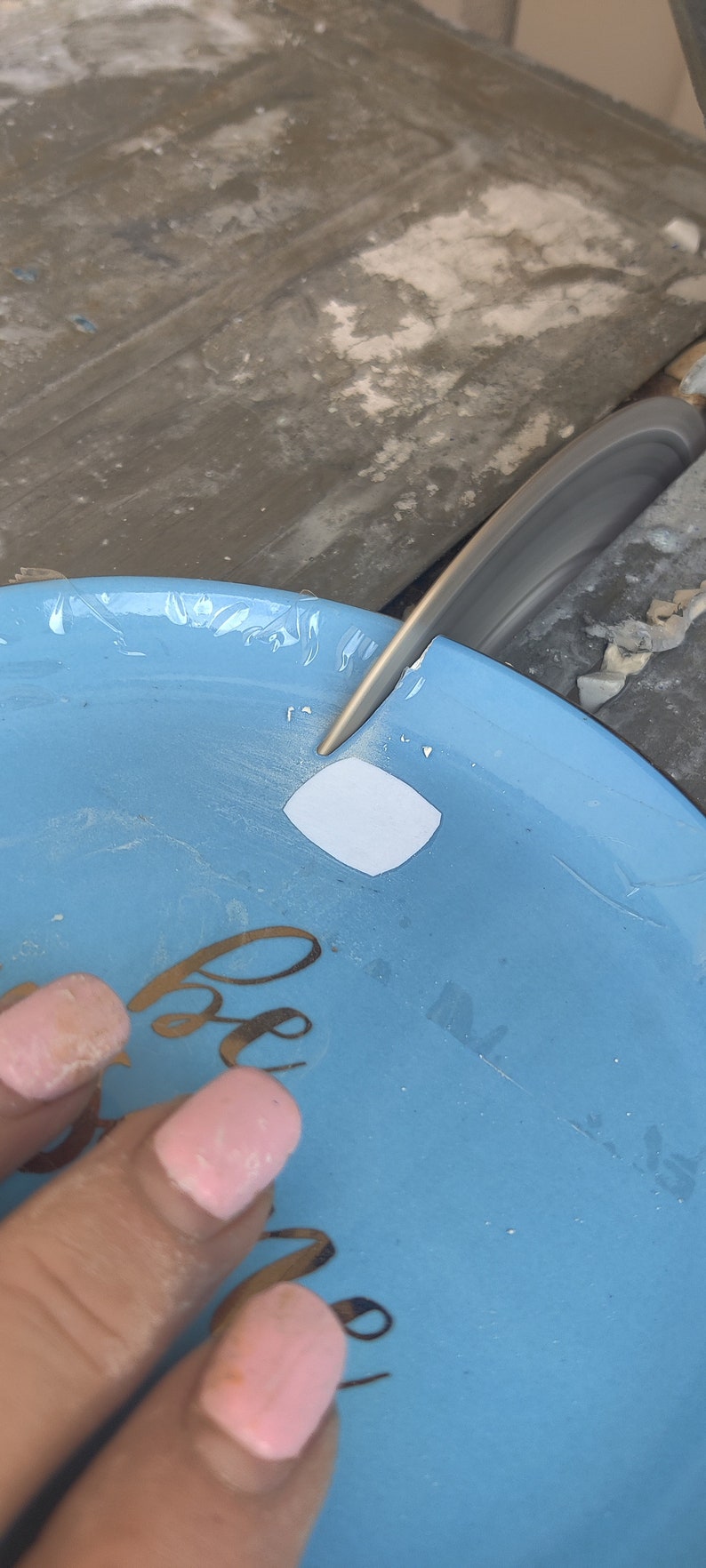 Repurposing Reusing Broken Dishes (Crockery), Broken China Jewelry Rings, Craft Ideas for Old Dishes, Rounded Square Ring, Pottery Shards image 4