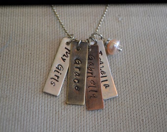 Name Bar Necklace, Silver Bronze or Copper Bar Necklace, Custom Gold Bar, Engraved Necklace, Customized Name Bar Necklace, Personalized Bar