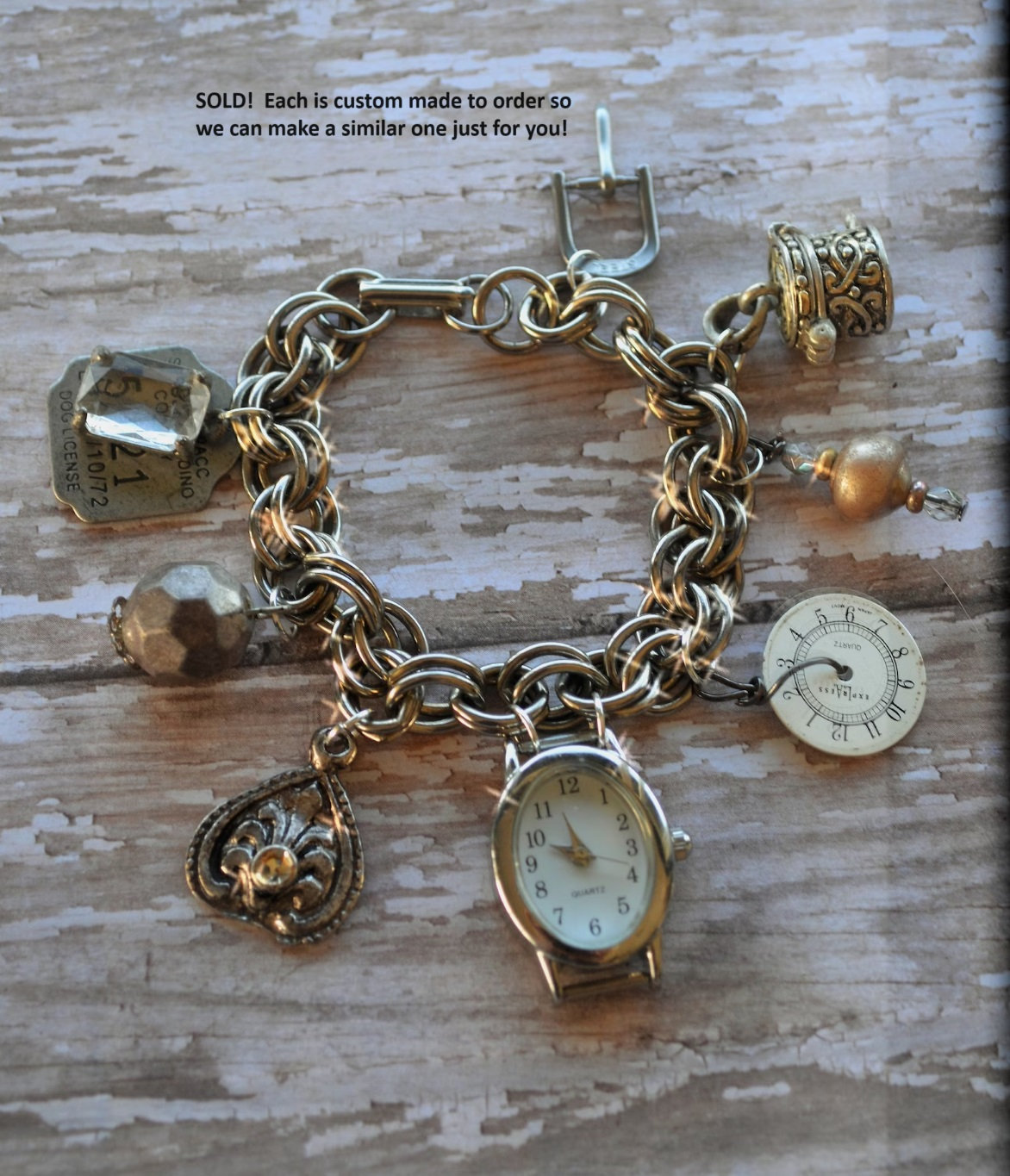 Ladies Watch Vintage Watches Vintage Bracelets Watch Bracelets Upcycled Recycled Watch Bracelet Chunky Bracelet Dog Tag Watch Pieces Etsy Ireland