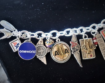 Retirement Gift, Congratulations, Memory Bracelet, Achievement Gift, Airline Retirement, Service Award, Upcycled, Repurposed Jewelry