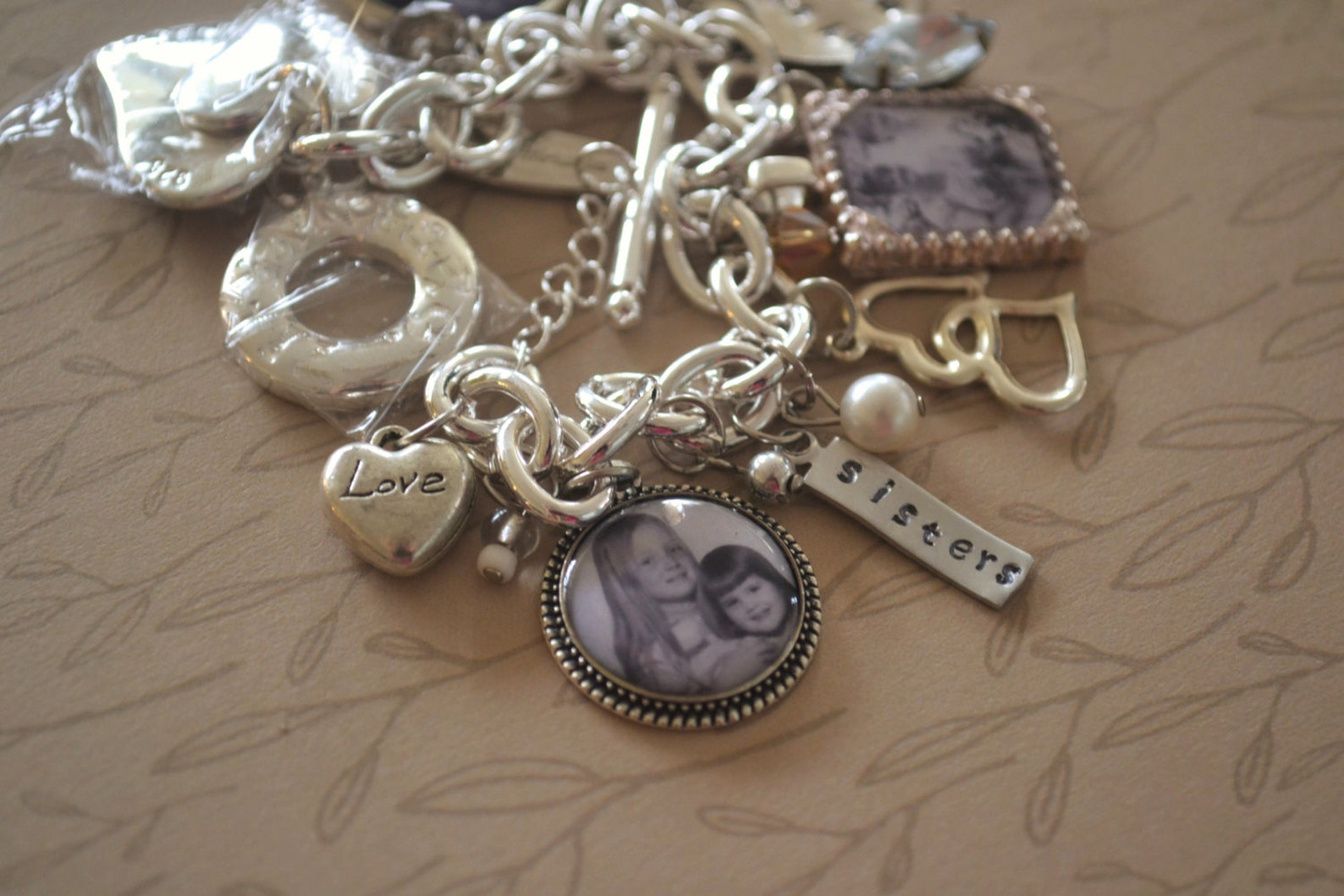 Sisters Charm Bracelet Sisters Siblings Twins Family Photo Etsy