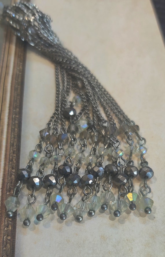 Ali Khan New York Crown Tassel Necklace, Rhinesto… - image 5