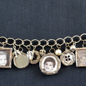 Build A Custom Photo Charm Bracelet, Hand Soldered Photo Charms, Personalized Charms, Mourning Jewelry, Sentimental Gift