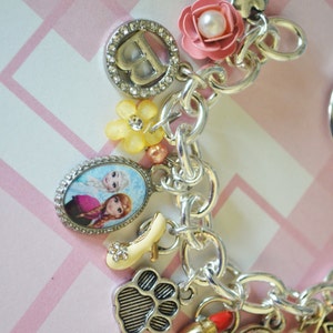 Charm Bracelet, 10th Birthday, Little Girl's First Charm Bracelet, Frozen, Initial Charm, Lipstick, Jelly Beans, Shoes, Texas, Roses, Pets