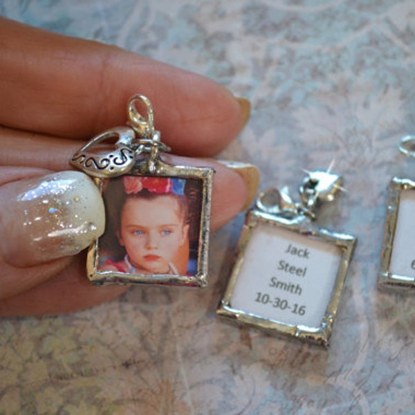 Photo Jewelry Specifics *This is a PLACE HOLDER ONLY*  For Information Only, Not For Sale.  Wearable Metal Photo Charms, Soldered Charms