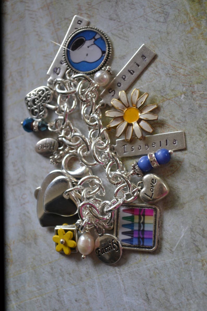 Charm Bracelet Charms Custom Charms Charm Necklace Daisy Etsy
