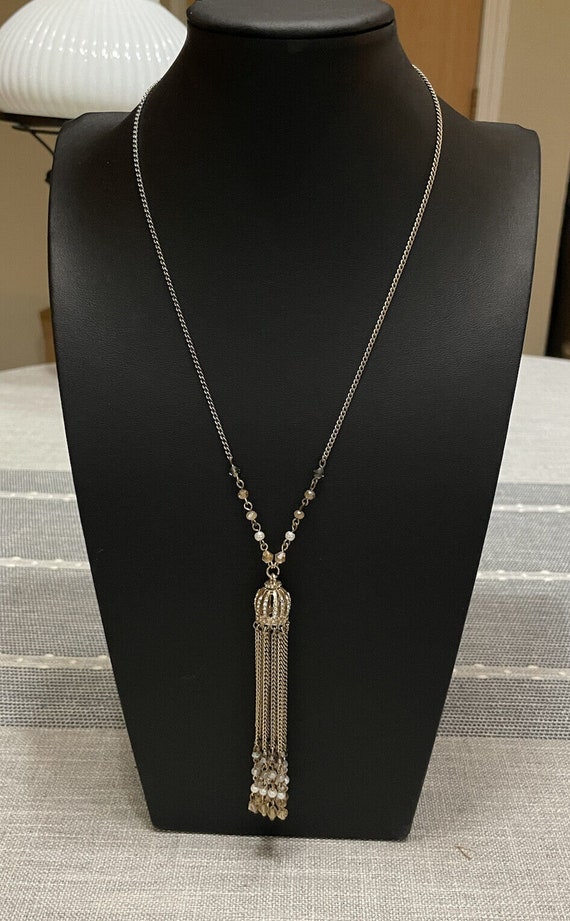 Ali Khan New York Crown Tassel Necklace, Rhinesto… - image 7