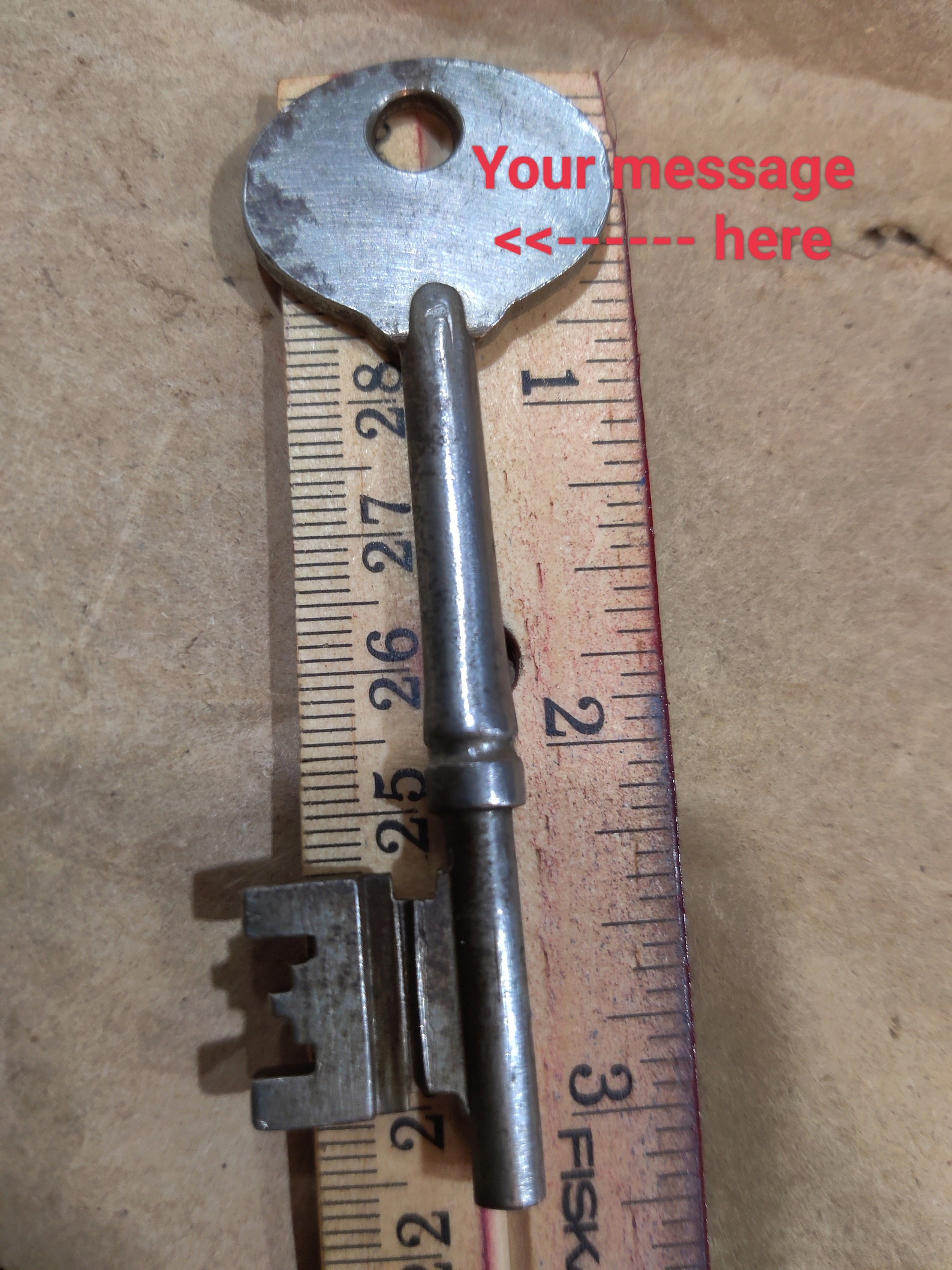 CUSTOM Vintage Giving Key Engraved Stamped Skeleton Key Etsy