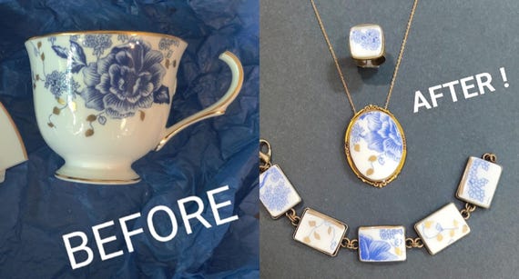 Commission Custom Order, Recycled Vintage Broken China Jewelry, Broken China, Broken Porcelain, Reduce Reuse Repurpose, Made To Order