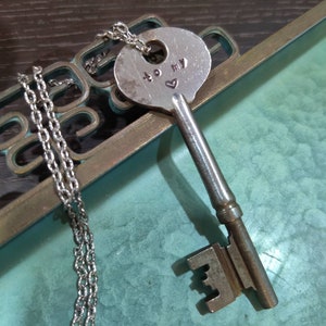 CUSTOM Vintage Giving Key Engraved Stamped Skeleton Key - Etsy