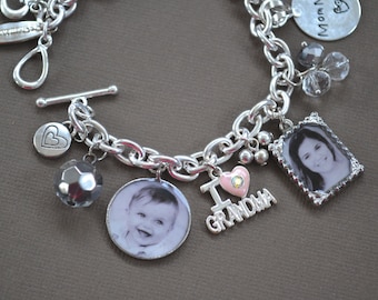 Photo Charm Bracelets, Made To Order, Personalized Jewelry, Photo Charms, Personalized Jewelry, Made to Order, Custom Jewelry, Stamped Tags