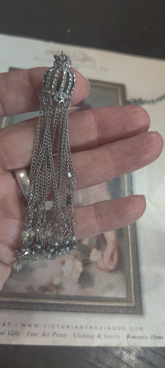 Ali Khan New York Crown Tassel Necklace, Rhinesto… - image 10