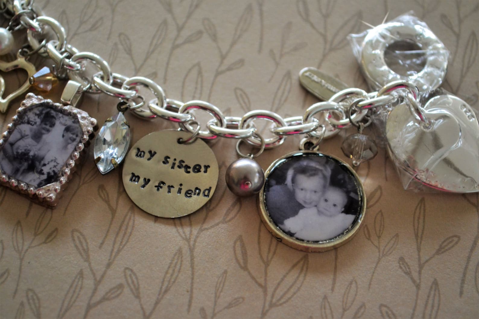 Sisters Charm Bracelet Sisters Siblings Twins Family Photo Etsy