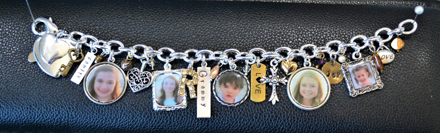 Silver and Gold, Silver Bracelet, Sterling Silver Bracelet, Silver, Silver Chain Link, Silver Jewelry, Silver Charms, Brass Charms, Photos