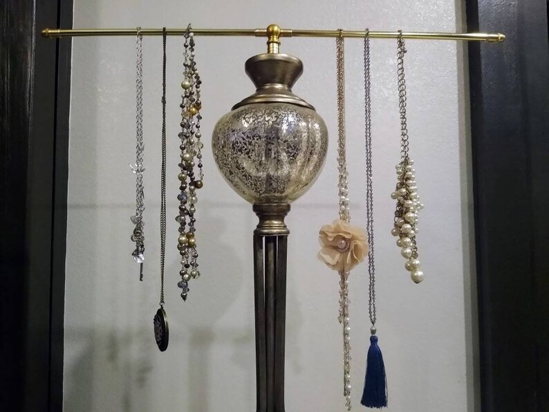 Mercury Glass Globe Lamp Jewelry Display Extra Tall 2arm Etsy