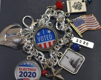 VOTE, Voting Matters, Vote Jewelry, Vote Bracelet, Patriotic Jewelry, Patriotic Gift, USA, Government, I Voted Sticker, I Voted Button