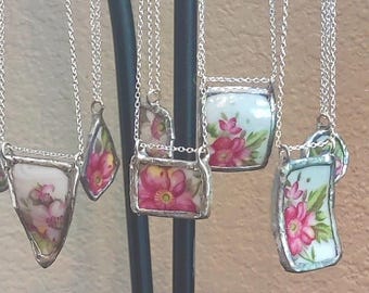 Broken Teacup, China Rose Pattern, Custom Broken China Jewelry, Broken Plate, Upcycled, Spode, Afternoon Tea, Teatime, Rose Bracelet