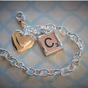 Scrabble, Scrabble Tiles, Scrabble Tile Bracelet, Soldered Jewelry, Soldered Charm, Initial Charm Bracelet Jewelry, Initial Letter Charms image 2