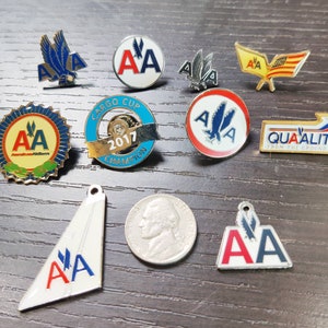 American Airlines Service Pins, Years of Service Pin, Legacy American Airlines Award Pins, Airline Memorabilia, American Airlines Charms
