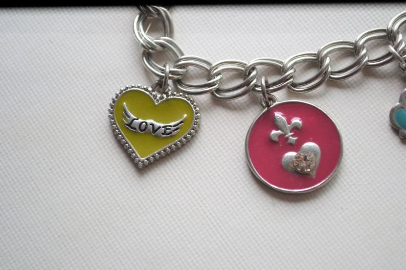 Enameled Charm Bracelet Enamel Jewelry Charm Bracelet Etsy
