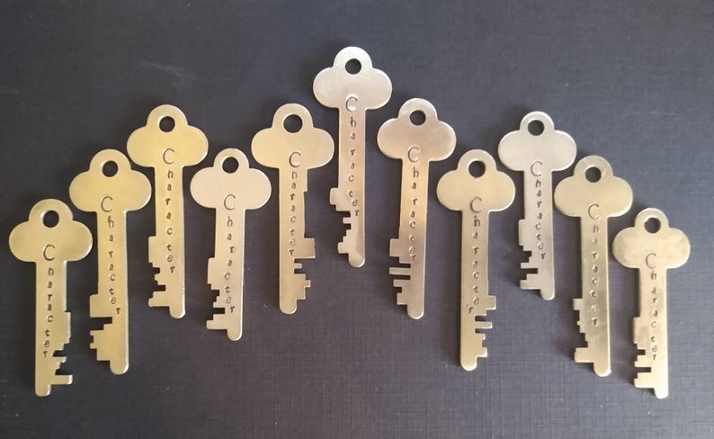 Key Necklace, Engraved Keys, Custom Keys, Personalized Key, Giving Key, Stamped Key, Old Keys, Skeleton Keys, Vintage Keys, Bulk Order Keys image 1