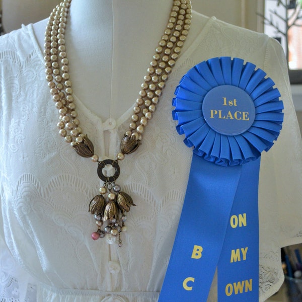 2015 First Place, BCA, Awards,  Business Council for the Arts, Art Show, Handmade Jewelry, Custom Jewelry, Pearls, Tulips, Champagne Beads