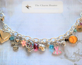 Girl's 12th Birthday Charm Bracelet, Little Girl Bracelet, Story Stones, Story Bracelet, Charms, Dancing, Cats, Birthday, Birthday Card