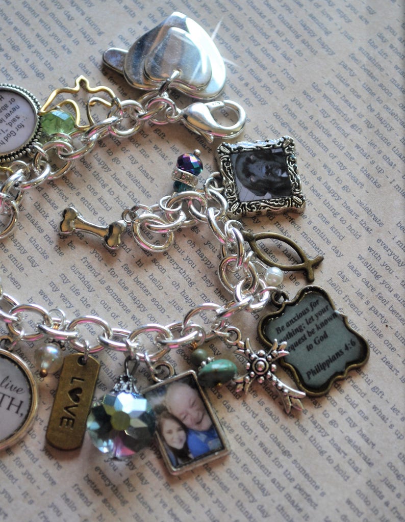 Christian Charm Bracelet Scripture Charms Christian Jewelry Etsy