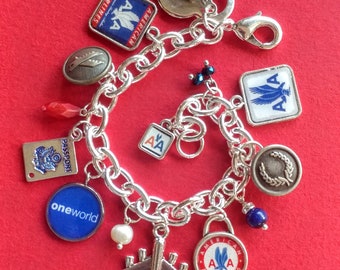 Etsy Sale, Airline Charms, Airline Charm Bracelet, Aviation, Airline Ticket Gift, American Airlines, Arline Wing, Nostalgia, American Girl