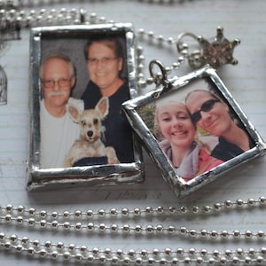 Silver Solder, Soldered Pendant, Soldered Jewelry, Stained Glass Pendant, Stained Glass Jewelry, Ephemera, Glass Pendant, Photo Jewelry