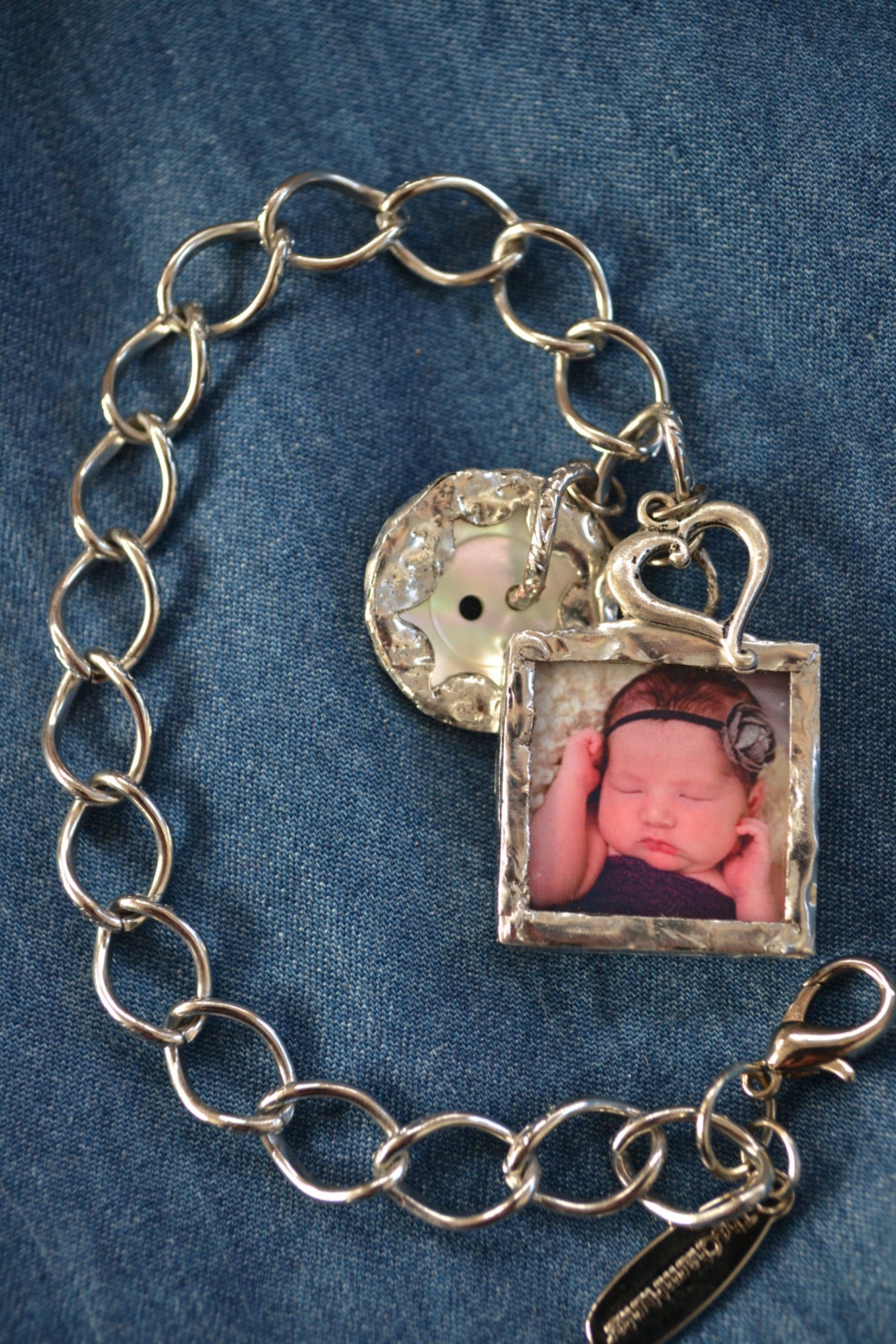 Custom Silver Solder New Baby Charm Bracelet Personalized Etsy