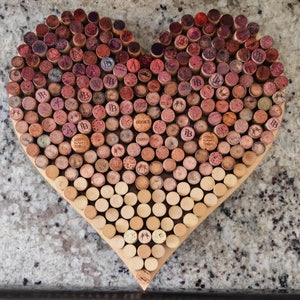 100+ Wine Corks, DIY Cork Supplies, Wine Cork Heart, Crafting, Arts & Crafts, Corks, Wine, Heart, Heart Wall Art, Heart Wall Decor, Upcyled