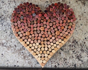 100+ Wine Corks, DIY Cork Supplies, Wine Cork Heart, Crafting, Arts & Crafts, Corks, Wine, Heart, Heart Wall Art, Heart Wall Decor, Upcyled