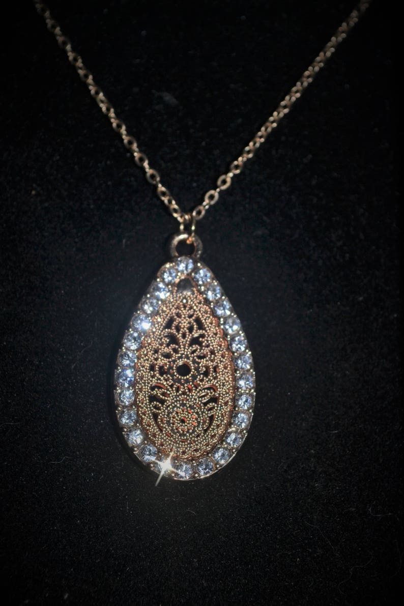 Filigree Teardrop Wire Earrings,Jewelry Set Silver Necklace Earrings Set Silver Crystal Rhinestone Pave Pear Teardrop Shape Dangle Earrings