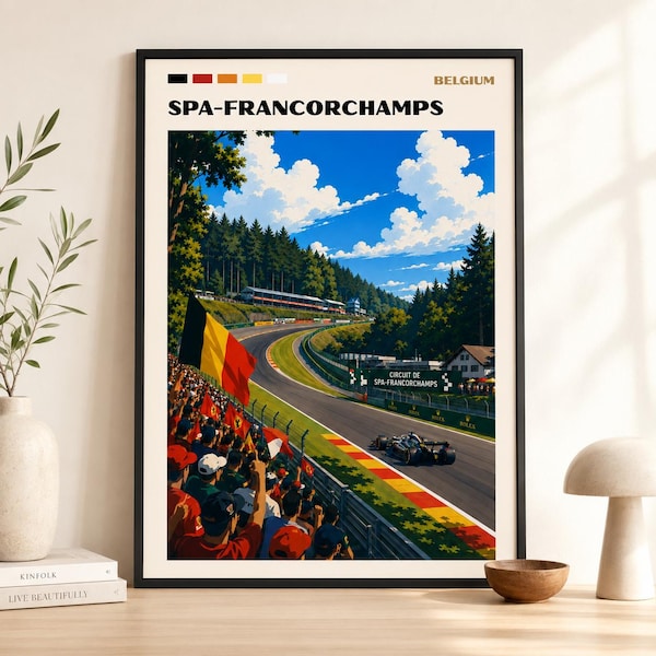 Spa Francorchamps Poster, F1 Circuit Wall Art, Belgian Grand Prix Track Print, Motorsport Decor, Racing Fan Gift