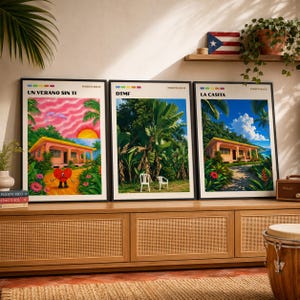 Bad Bunny Poster Bundle, Casita DTMF Wall Art, Un Verano Sin Ti Print Set, Puerto Rico Decor, 1 2 or 3 Posters