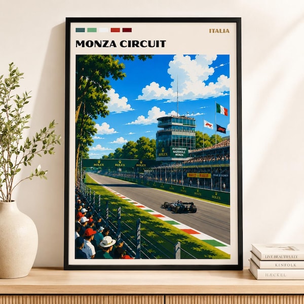 Monza Circuit Poster, Temple of Speed F1 Wall Art, Italian Grand Prix Track Print, Motorsport Decor, Racing Fan Gift