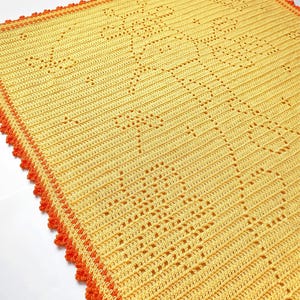 Patrón de manta de jirafa bebé a crochet – Manta afgana de crochet filet, descarga en PDF