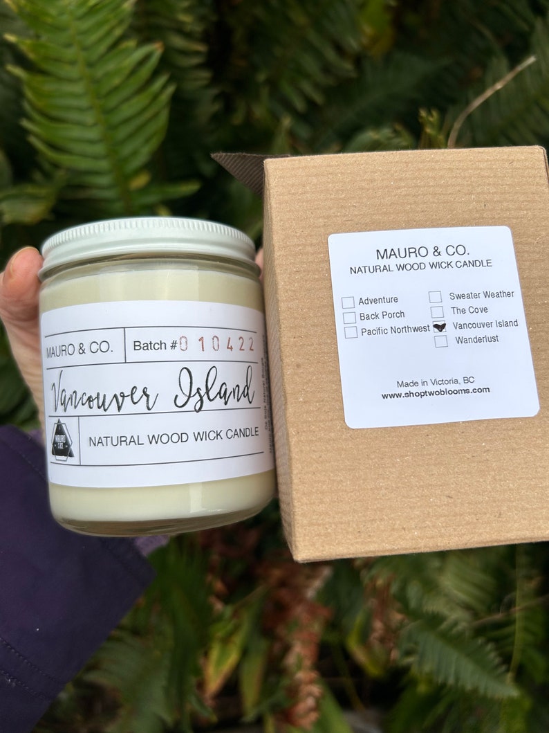 MauroandCo Citrus Wood wick Candle 8 oz, Natural soy wax candle, Scented Candle, Natural Candle Victoria, BC Vancouver Island Canada image 3