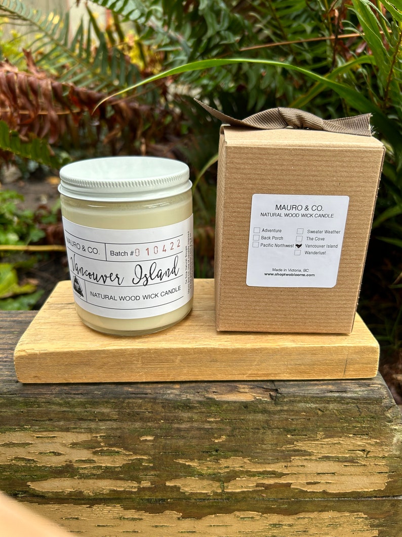 MauroandCo Citrus Wood wick Candle 8 oz, Natural soy wax candle, Scented Candle, Natural Candle Victoria, BC Vancouver Island Canada image 1
