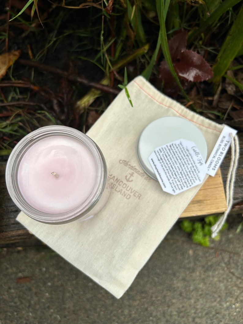 Geranium Soy Wax Candle, Natural Candle, Beeswax blend Candle, Victoria BC, Vancouver Island image 8