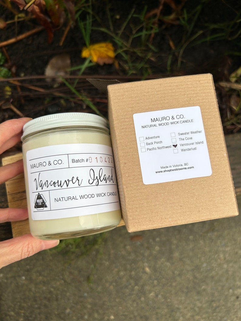 MauroandCo Citrus Wood wick Candle 8 oz, Natural soy wax candle, Scented Candle, Natural Candle Victoria, BC Vancouver Island Canada image 6