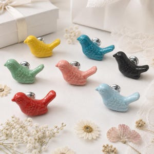 Tirador decorativo con forma de pájaro para dormitorio, habitación infantil y decoración del hogar.