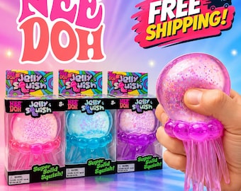 NeeDoh Jellyfish Squish Toy, Glitter Sensory Fidget, Stress Relief Ball