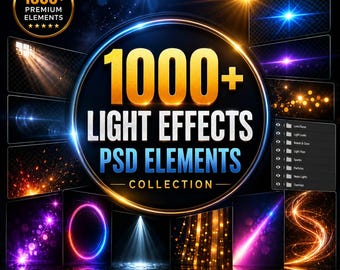 1000+ Procreate Light Effects Collection | Lens Flares, Bokeh, Sparks, Glows (Digital Download)
