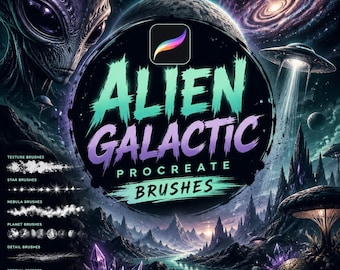 Alien Galactic Procreate Brushes | Cosmic Space, Nebula, Sci-Fi Art Toolkit