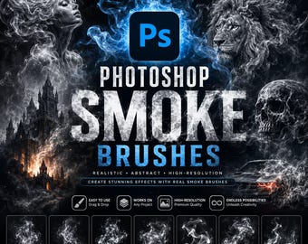 Photoshop Smoke Brushes Bundle | Realistic Effects (Digital Download)