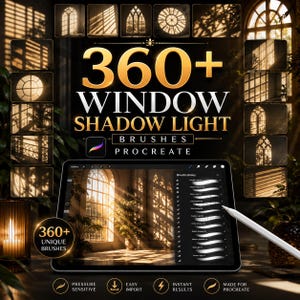 Procreate Window Shadow Light Brushes | Realistic Sunlight Effects (Digital Download)
