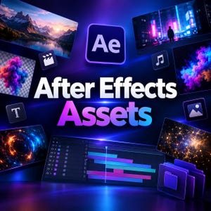 Pacote de Motion Graphics para After Effects | Efeitos Visuais, Partículas, Títulos, Sobreposições (Download Digital)