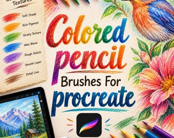 Realistic Colored Pencil Brushes for Procreate | Sketch, Shading, Blending (Digital Download)